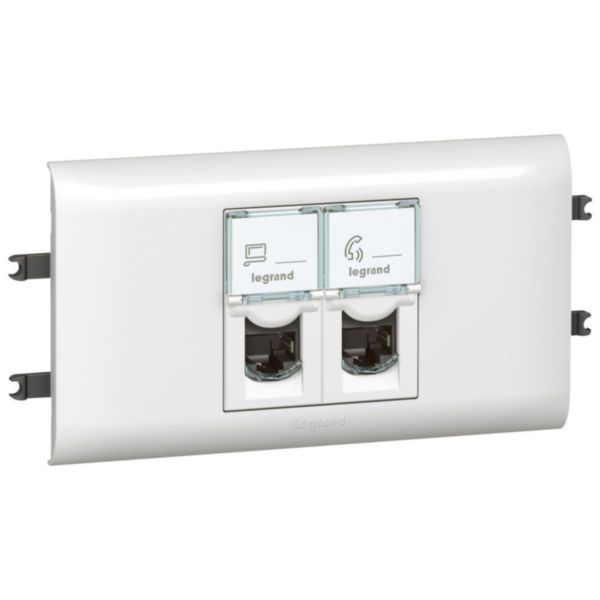 Prise spec. DLP support couvercle 65 intégré 2xRJ45 catégorie 6 UTP