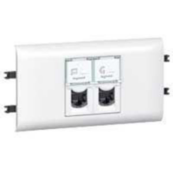 Prise RJ45 catégorie5e FTP Mosaic avec support et couv 65mm intégré pour DLP