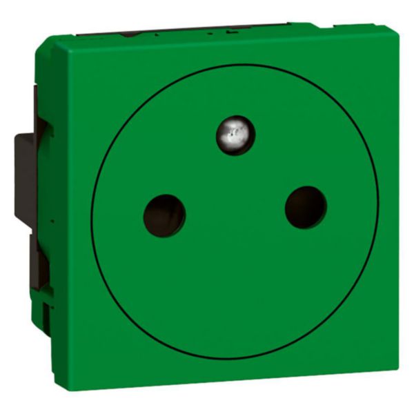 Prise de courant 2P+T Surface Mosaic 2 modules avec connexion par bornes automatiques - vert antimicrobien