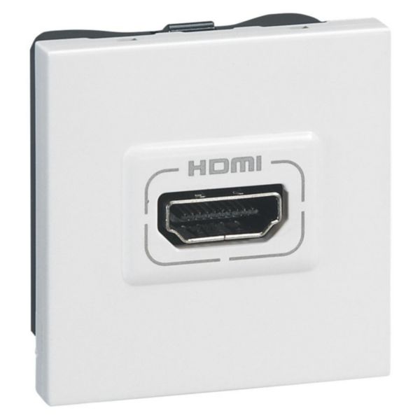 Prise audio vidéo mosaic hdmi type a à visser 2 modules blanc