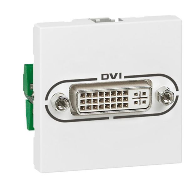 Prise audio vidéo mosaic dvi-i 2 modules blanc