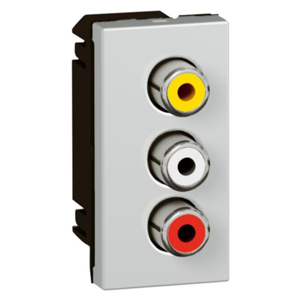 Prise 3 RCA femelle Mosaic 1 module pour liaison vidéo composite et audio stéréo - alu - Page 20