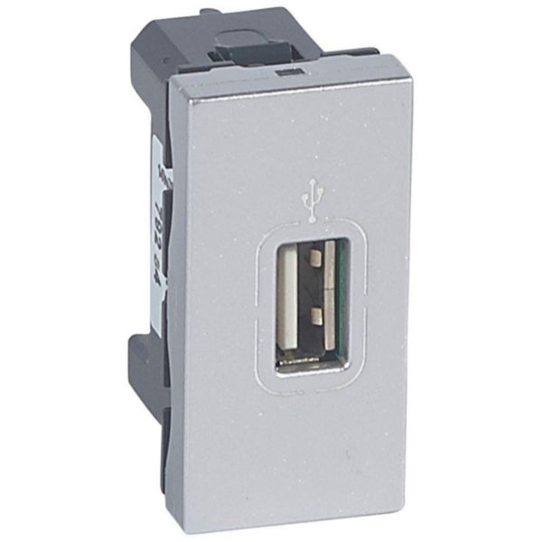Prise USB femelle mosaic 1 module alu