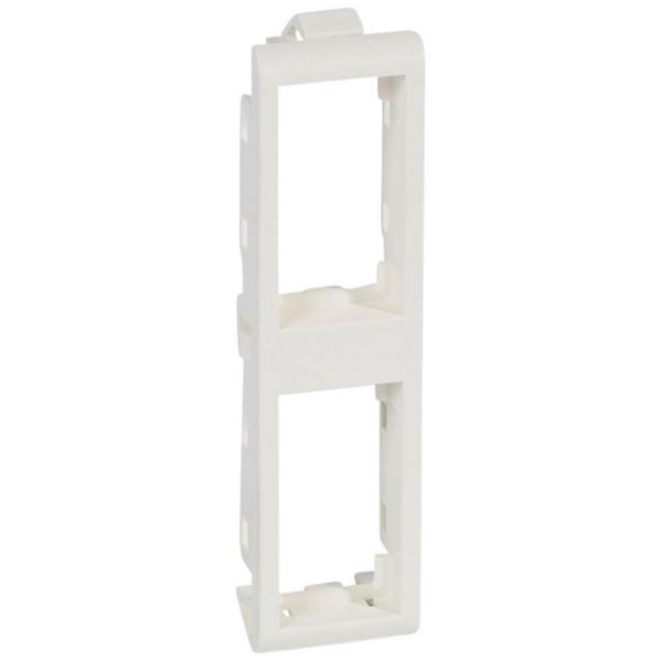 Support de plaque étroit pour paroi mince Batibox 2x1 module vertical - blanc