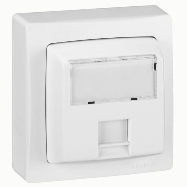 Prise RJ45 catégorie 5e FTP Appareillage saillie complet - blanc