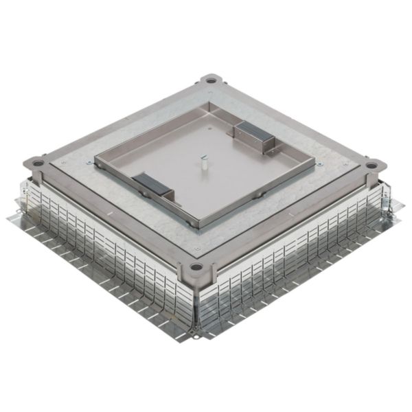 Boîte de sol 24 modules pour charges lourdes dans parquet épais avec 2 sorties de câbles latérales