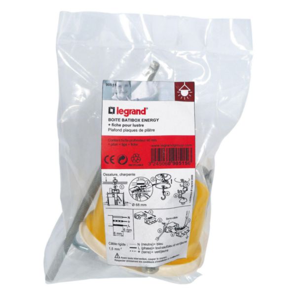 Boite point de centre DCL Eco Batibox - pour plaque de plâtre