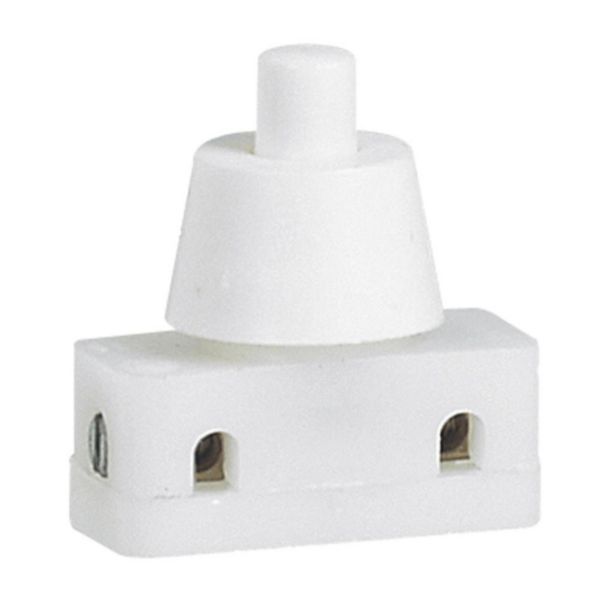 Mini-interrupteur 2A 250V~ à poussoir pour pied de lampe livré sous blister avec Gencod avec bague de fixation