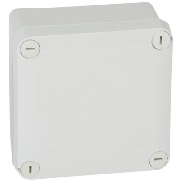 Boîte de dérivation carrée faces lisses pour presse-étoupe Plexo dimensions 105x105x55mm - gris RAL7035