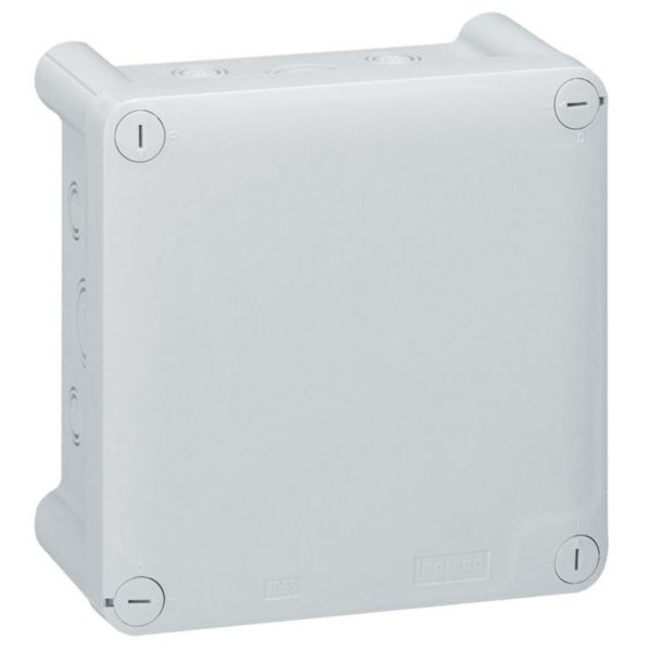 Boîte de dérivation carrée pour presse-étoupe Plexo dimensions 130x130x74mm - gris RAL7035