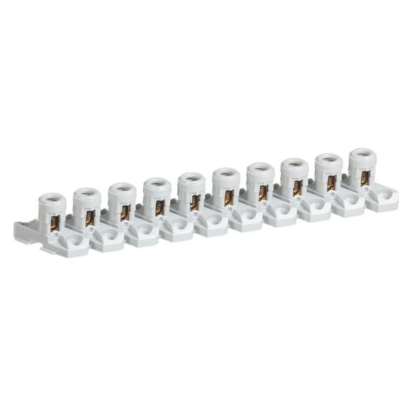 Borne de raccordement pour coffrets de dérivation - 2x6 mm² - 10 bornes