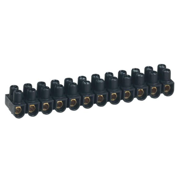 Borne de raccordement Nylbloc 12 plots de 16mm² - 76A - noir