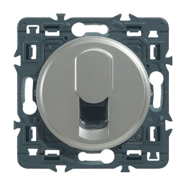 Prise RJ 45 multimédia cat. 6 FTP Céliane - Titane