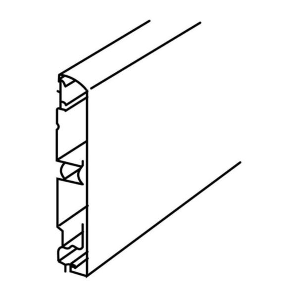 Plinthe Keva 2 compartiments 125x20mm et longueur 2m livrée avec couvercle et joint de sol blanc Artic