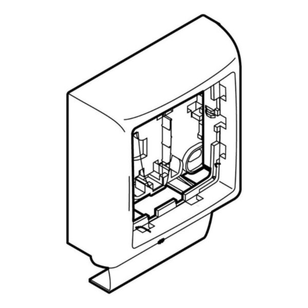 Cadre simple Appareillage Saillie de Legrand ASL 20x10mm et 22x12mm pour moulure Keva blanc Artic