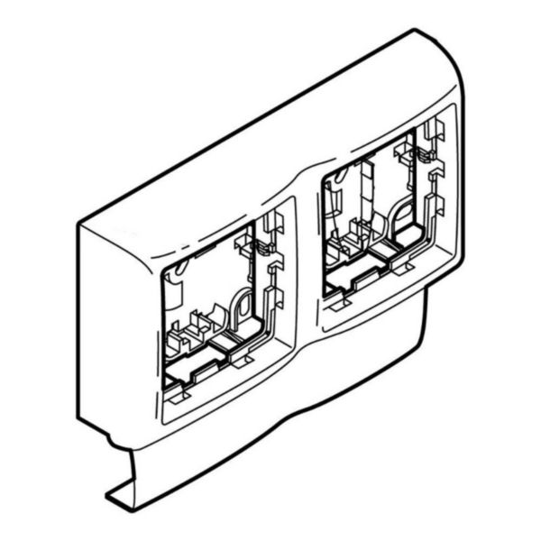 Cadre double Appareillage Saillie de Legrand ASL pour moulure Keva 32x15mm et 50x15mm blanc Artic