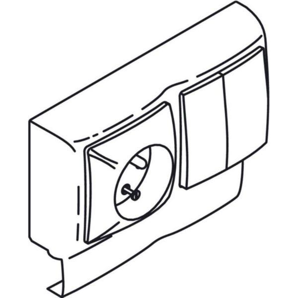 Prise 2P+T + double VV saillie pour moulure Keva hauteur 12mm cadre double équipé de mécanisme Appareillage Saillie de Legrand ASL