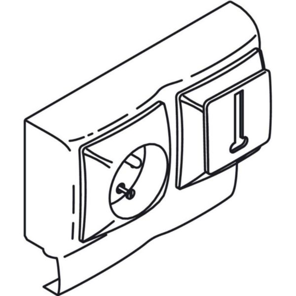 Prise 2P+T + prise téléphone saillie pour moulure Keva haut.12mm cadre double équipé de mécanisme Appareillage Saillie de Legrand ASL