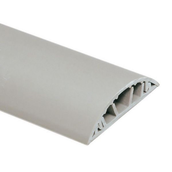 Passage de plancher 3 compartiments , 75x18mm et longueur 2m livré avec couvercle gris RAL7030