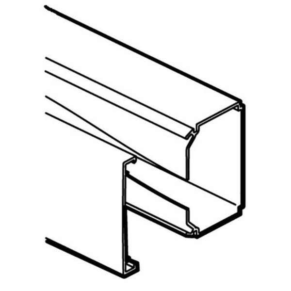 Goulotte de distribution Viadis 1 compartiment 16x12,5mm et longueur 2m livrée avec couvercle blanc Artic