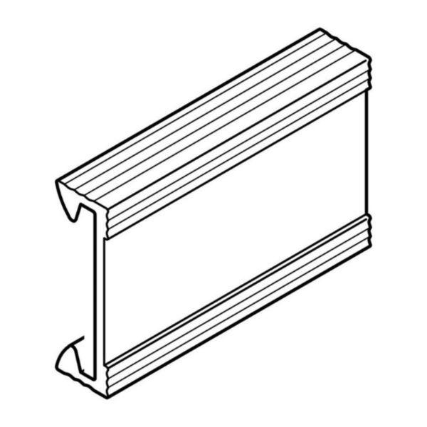 Couvercle complémentaire largeur 25mm - Long. 2m - Gris clair - Pour goulottes Segma ZH PCABS (sans halogène et haute température) 25mm