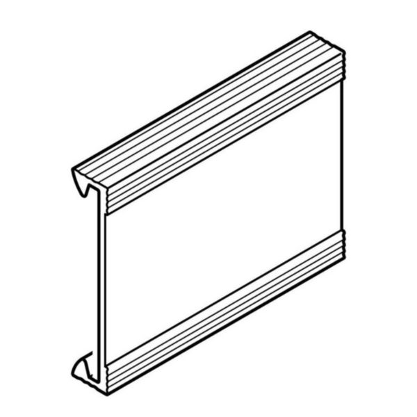 Couvercle complémentaire largeur 60mm - Long. 2m - Gris clair - Pour goulottes Segma ZH PCABS (sans halogène et haute température) 60mm