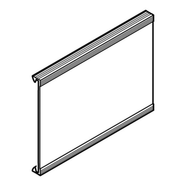 Couvercle complémentaire largeur 80mm - Long. 2m - Gris clair - Pour goulottes Segma ZH PCABS (sans halogène et haute température) 80mm