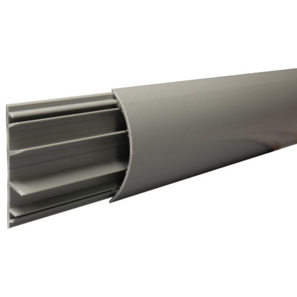 Passage de plancher PVC 3 compartiments 75x18mm - gris RAL7030