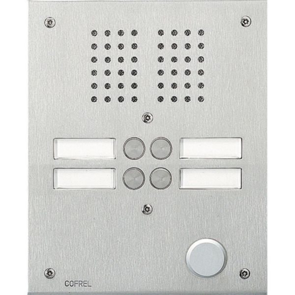 Platine de rue série 100 audio - façade inox 2,5 mm - 4 appels