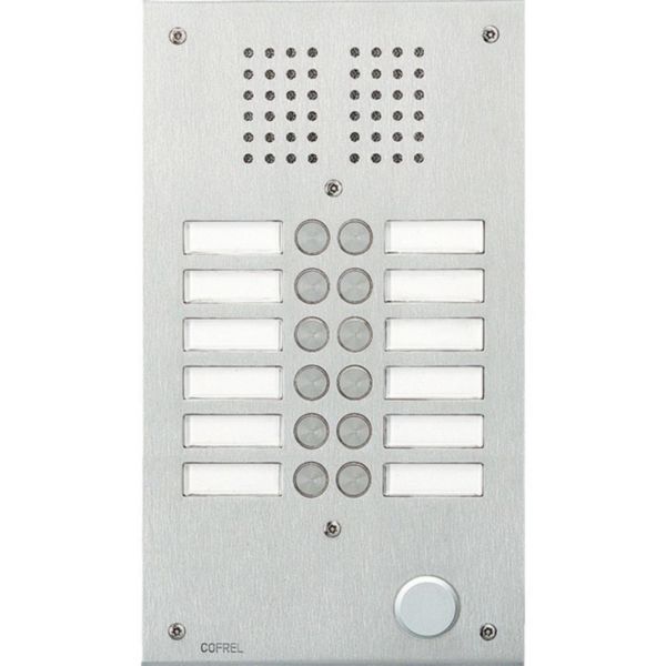 Platine de rue Série 100 audio façade Inox 2,5mm 12 appels