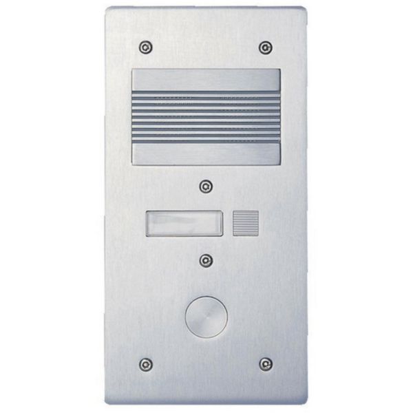 Platine de rue Série 200 audio étroite façade Alu 4mm 1 appel