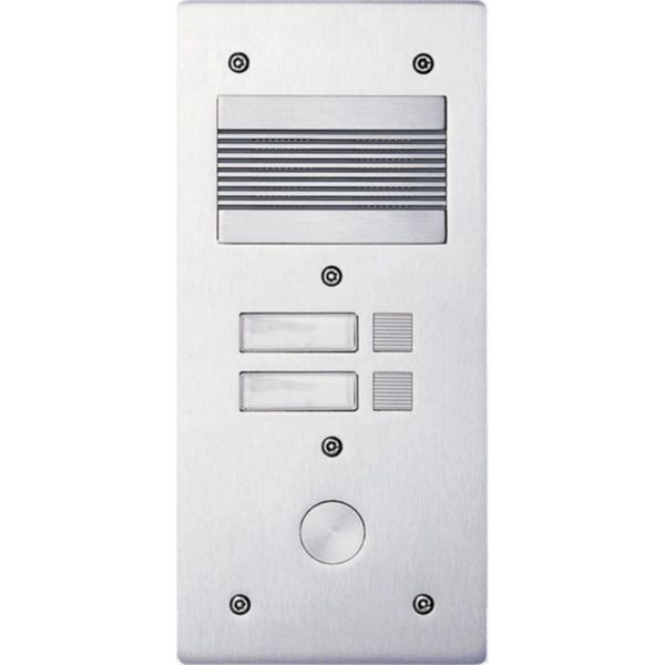 Platine de rue Série 200 audio étroite façade Alu 4mm 2 appels
