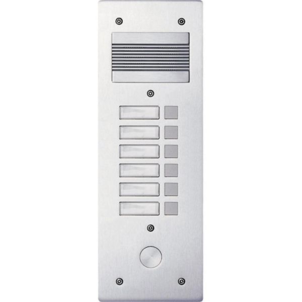 Platine de rue Série 200 audio étroite façade Alu 4mm 6 appels