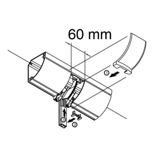 Dérivation Logix pour moulure DCL 22x12mm - 32x12mm - 32x15mm - PVC peint en couleur Aluminium
