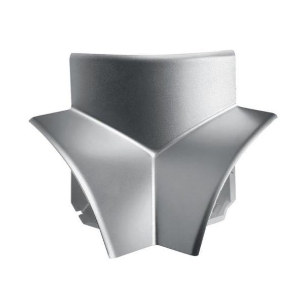Angle intérieur 3D pour corniche Logix 80x80mm - PVC peint en couleur Aluminium