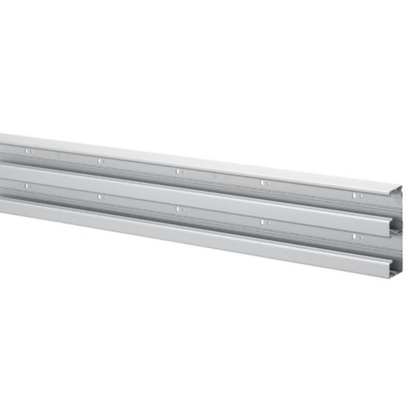 Goulotte d'installation Logix 45 - 160x50mm - 2 compartiments - Fond livré seul (2 couvercles à commander séparément) - Aluminium