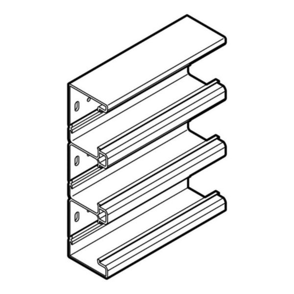 Goulotte d'installation Logix 45 - 190x50mm - 3 compartiments - fond livré seul (3 couvercles à commander séparémment) - Aluminium