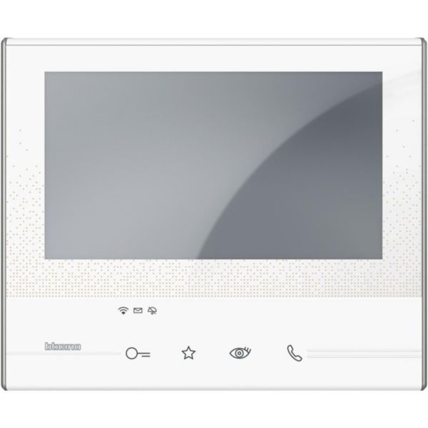 Poste intérieur vidéo couleur mains-libres 7pouces tactile à mémoire d'image Classe 300X connecté WiFi Blanc