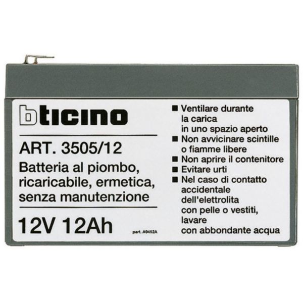 Batterie 12 v/12 ah pour alarme intrusion/alim secourue