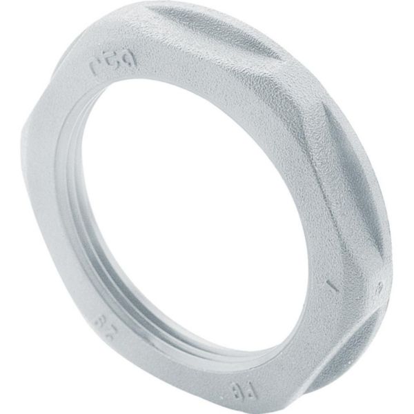 Ecrou plastique ISO16 pour presse étoupe plastique haxagonal à embase - gris RAL7035