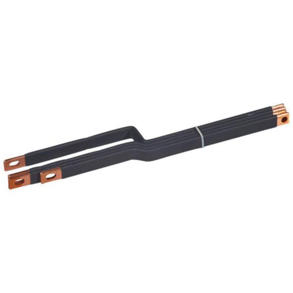 Barres cuivres rigides pour raccordement d'un DPX³250 horizontal sur un jeu de barres alu 400A VX³ en gaine à câbles
