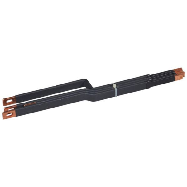 Barres cuivres rigides pour raccordement d'un DPX³160 horizontal sur un jeu de barres alu 400A VX³ en gaine à câbles
