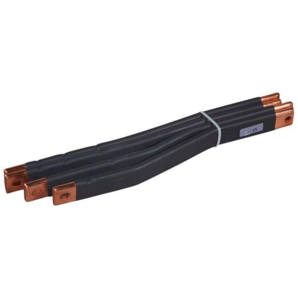 Barres cuivres rigides pour raccordement d'un DPX³630 horizontal sur un jeu de barres alu 400A VX³ en gaine à câbles