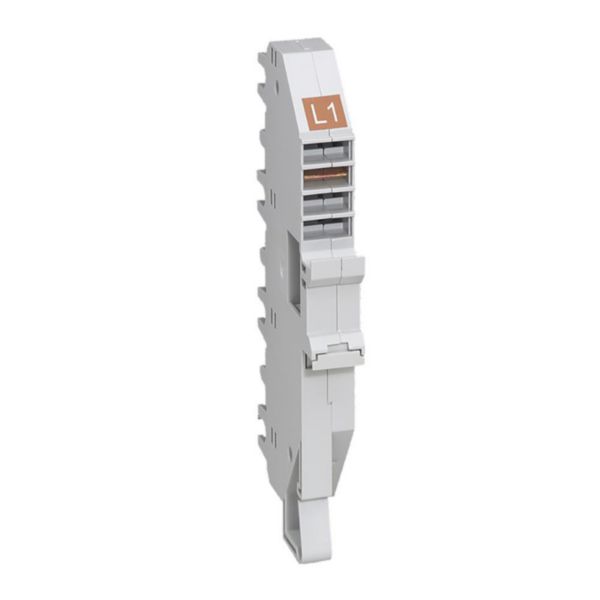 Base support plug-in HX³ pour répartition horizontale en armoire XL³ des DX³ unipolaire phase L1 avec 1 module par pôle
