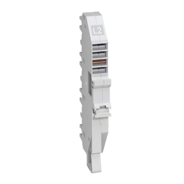 Base support plug-in HX³ pour répartition horizontale en armoire XL³ des DX³ unipolaire phase L2 avec 1 module par pôle