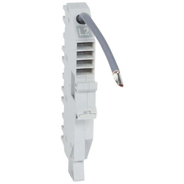 Base support à fils HX³ pour répartition horizontale en armoire XL³ des DX³ unipolaire phase L2 avec 1 module par pôle