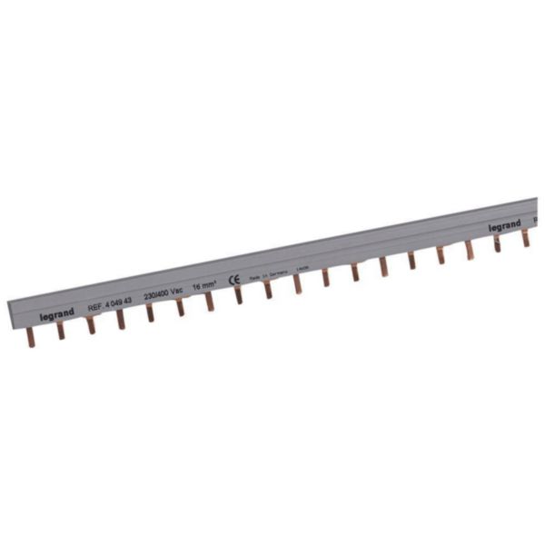 Peigne d'alimentation tripolaire HX³ traditionnel pour bornes à vis - longueur 56 modules maximum 19 appareils