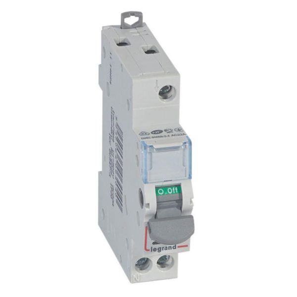 Interrupteur-sectionneur DX³-IS à voyant 1P 250V~ - 20A - 1 module