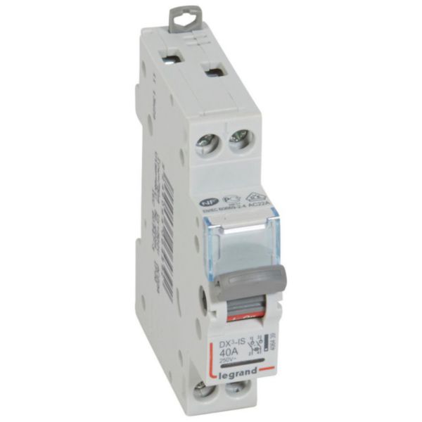 Interrupteur-sectionneur DX³-IS à voyant 2P 400V~ - 40A - 1 module