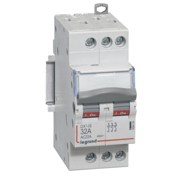 Interrupteur-sectionneur DX³-IS 3P 400V~ - 32A - 2 modules